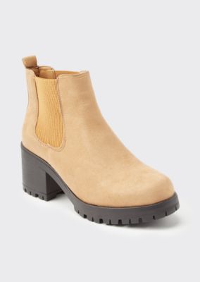 taupe heeled booties