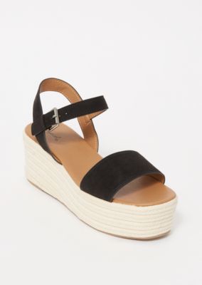 black flatform espadrille sandals