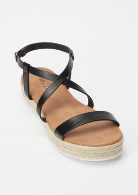 black espadrille flatform sandals