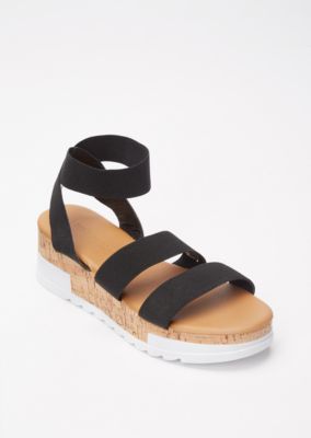 black flatform sandals