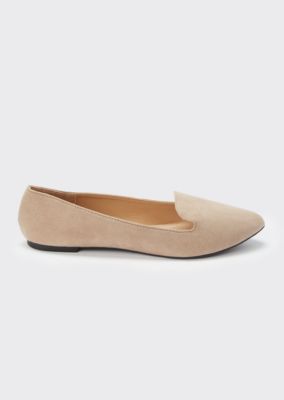 taupe pointed flats