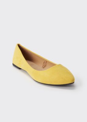 yellow pointed toe flats