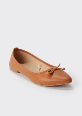 camel leather flats
