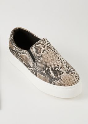 snakeskin slip on shoes