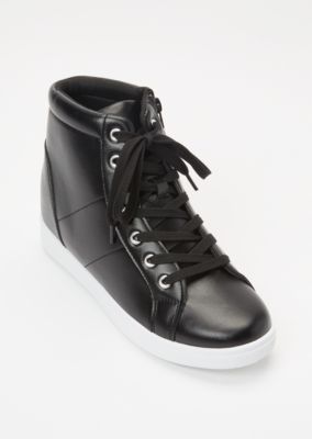 black on black wedge sneakers