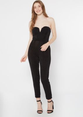 black v neck jumpsuit