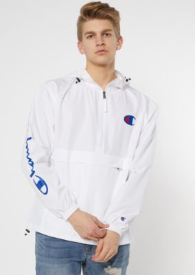 champion windbreaker white