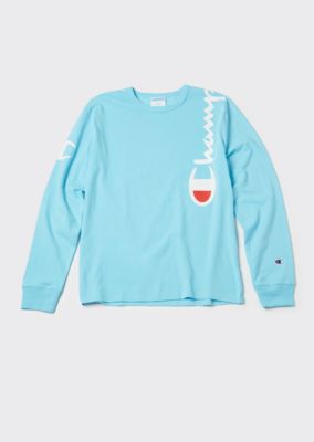 champion long sleeve light blue