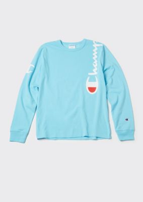 light blue long sleeve champion shirt