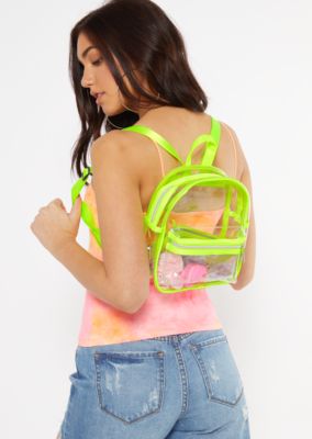 clear green backpack