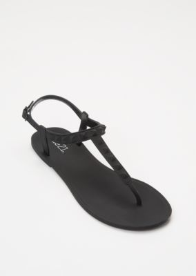 black strap flip flops