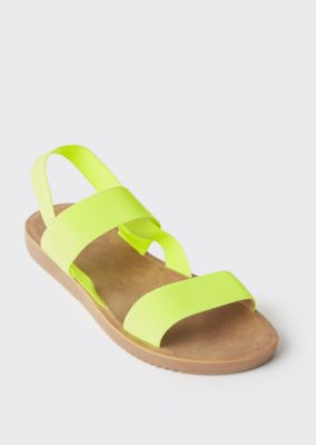 neon yellow sandals flat