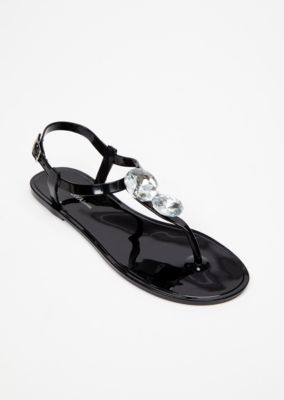 black jelly flip flops