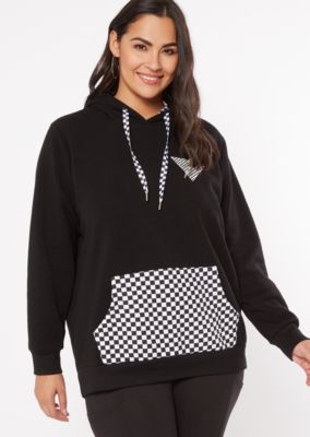 checkered rose hoodie