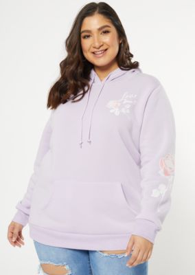 plus size floral hoodie