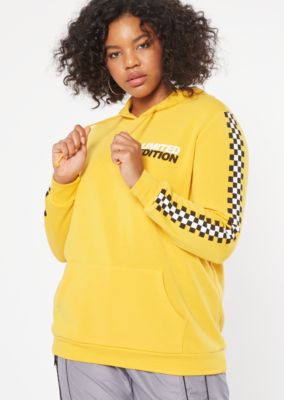 plus size mustard hoodie