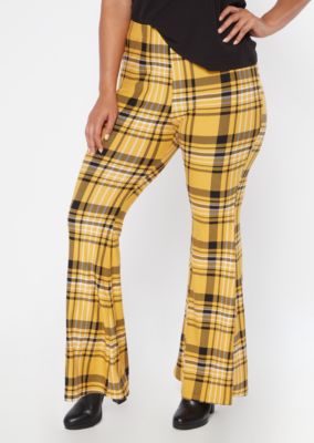 yellow plaid pants plus size