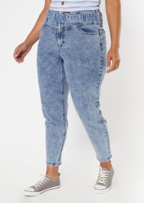 plus size paperbag waist jeans