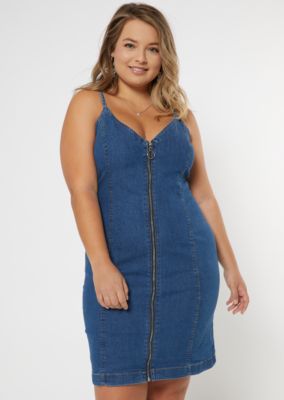 plus size stretch denim dress