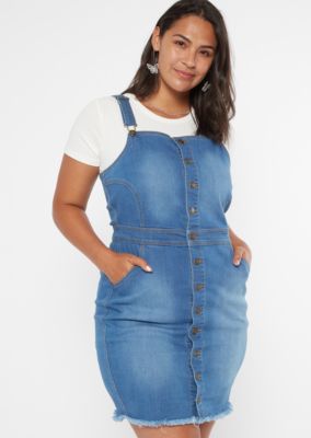 overall dress denim plus size
