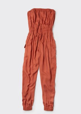 orange cargo jumpsuit